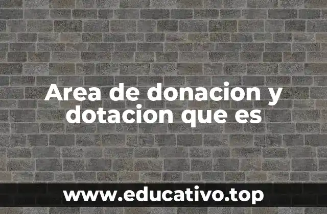 Area de donacion y dotacion que es