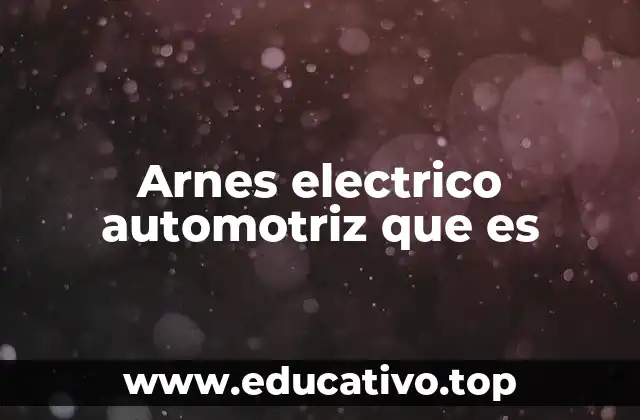 Arnes electrico automotriz que es