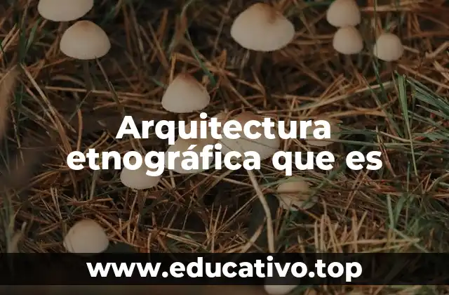 Arquitectura etnográfica que es