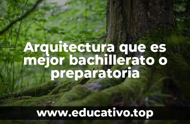 Arquitectura que es mejor bachillerato o preparatoria