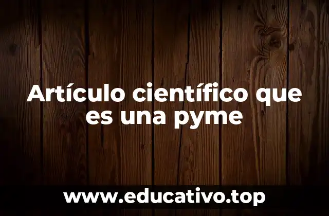 Artículo científico que es una pyme
