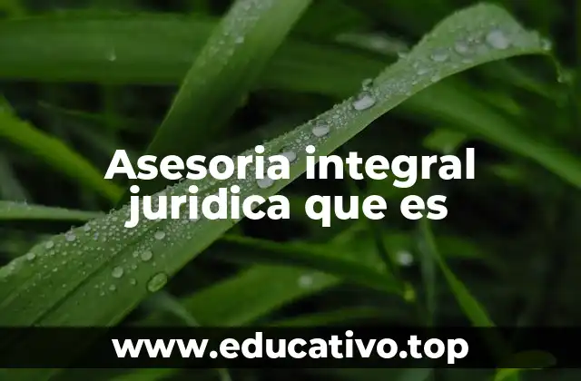 Asesoria integral juridica que es