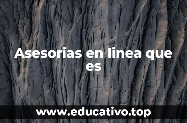 Asesorias en linea que es