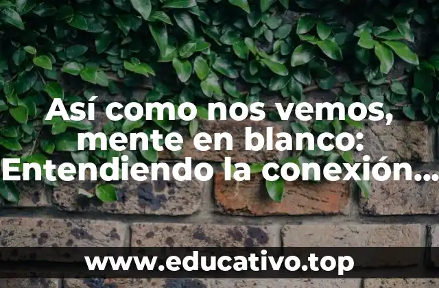 Así como nos vemos, mente en blanco: Entendiendo la conexión entre la mente y el cuerpo