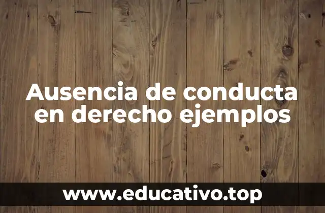 Ausencia de conducta en derecho ejemplos
