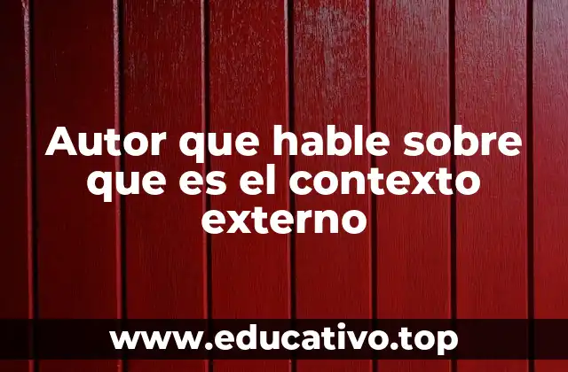 Autor que hable sobre que es el contexto externo