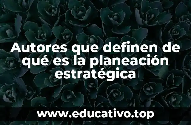 Autores que definen de qué es la planeación estratégica