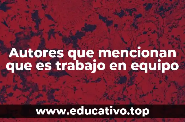 Autores que mencionan que es trabajo en equipo