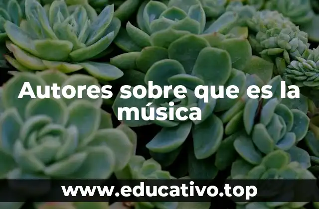 Autores sobre que es la música