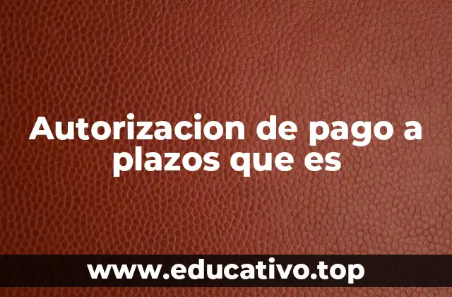 Autorizacion de pago a plazos que es