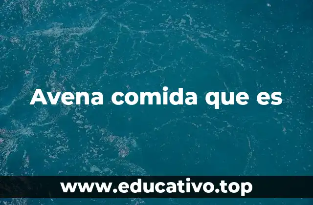 Avena comida que es