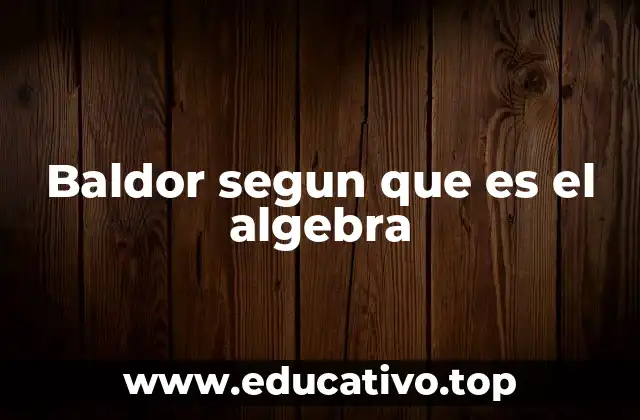 Baldor segun que es el algebra