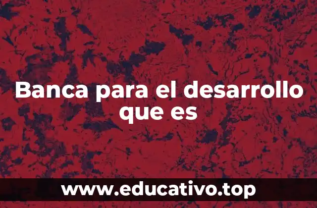 Banca para el desarrollo que es