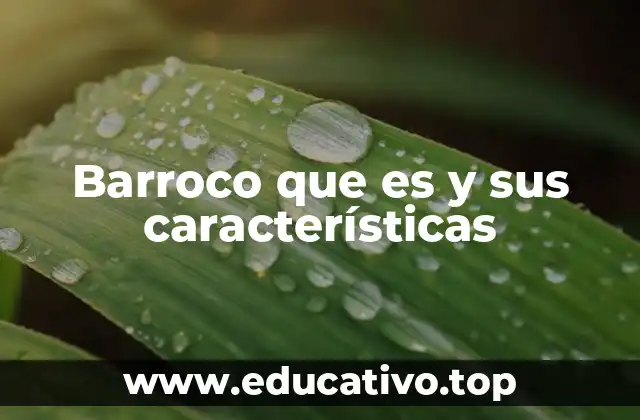Barroco que es y sus características