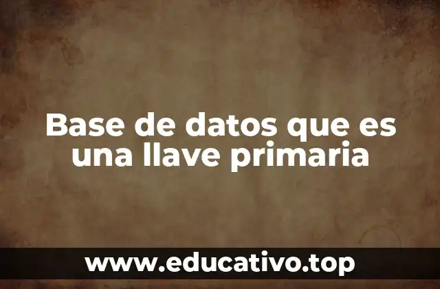 Base de datos que es una llave primaria