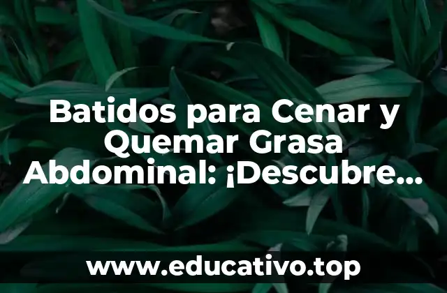 Batidos para Cenar y Quemar Grasa Abdominal: ¡Descubre los Secretos!