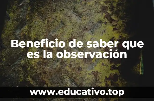 Beneficio de saber que es la observación