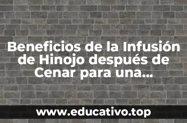 Beneficios de la Infusión de Hinojo después de Cenar para una Digestión Saludable