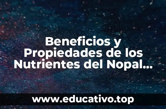 Beneficios y Propiedades de los Nutrientes del Nopal Crudo
