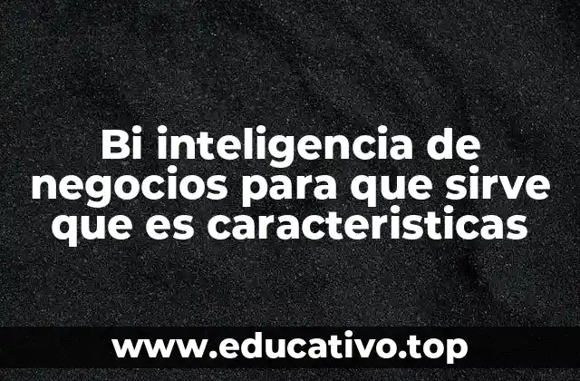 Bi inteligencia de negocios para que sirve que es caracteristicas