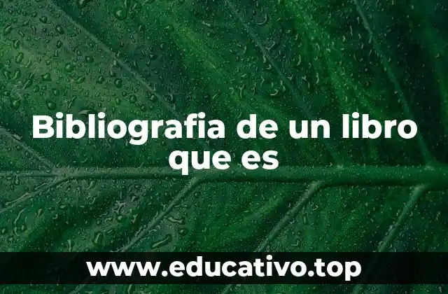 Bibliografia de un libro que es