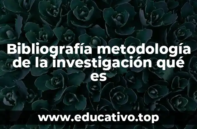 Bibliografía metodología de la investigación qué es