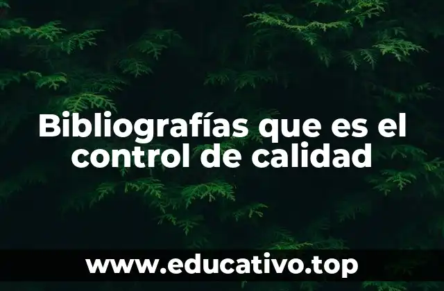 Bibliografías que es el control de calidad