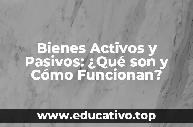 Bienes Activos y Pasivos: ¿Qué son y Cómo Funcionan?