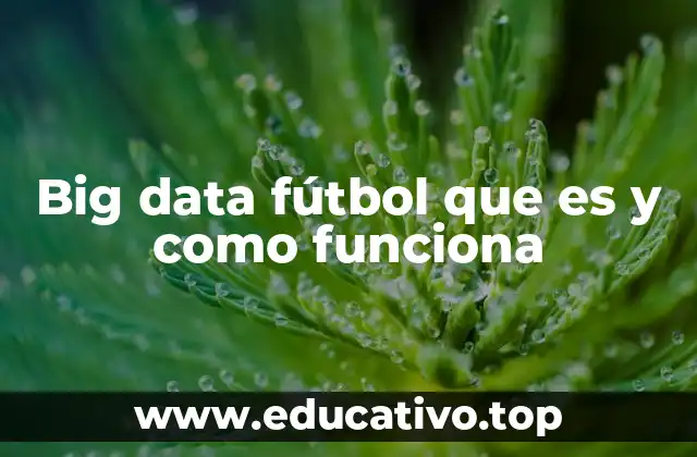 Big data fútbol que es y como funciona