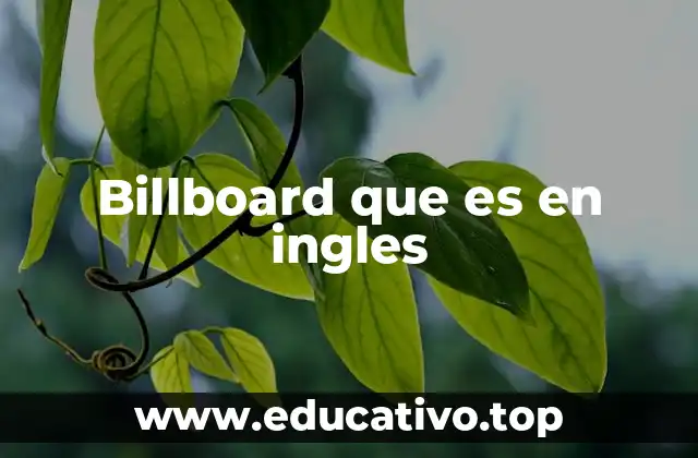 Billboard que es en ingles