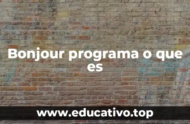 Bonjour programa o que es
