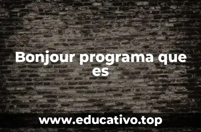 Bonjour programa que es