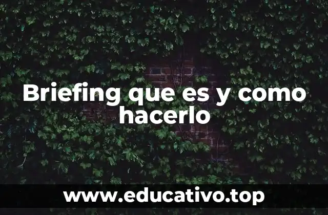 Briefing que es y como hacerlo