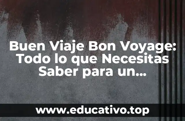 Buen Viaje Bon Voyage: Todo lo que Necesitas Saber para un ViajePerfecto