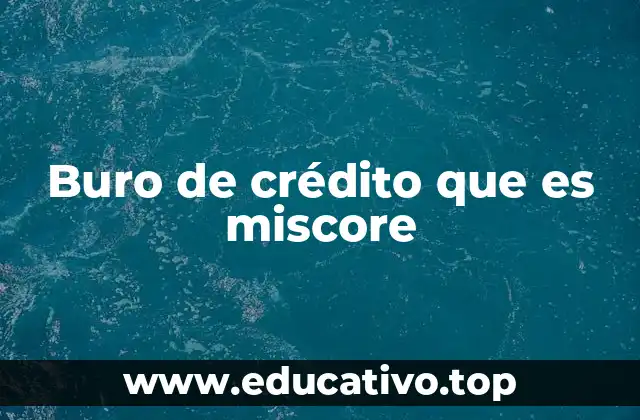 Buro de crédito que es miscore