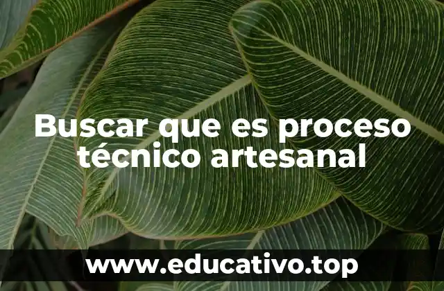 Buscar que es proceso técnico artesanal