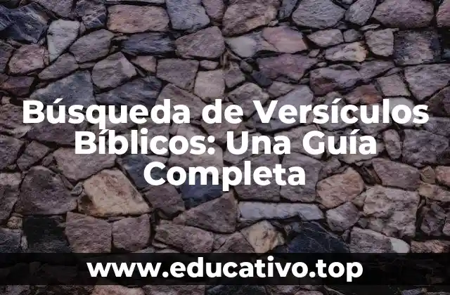 Búsqueda de Versículos Bíblicos: Una Guía Completa