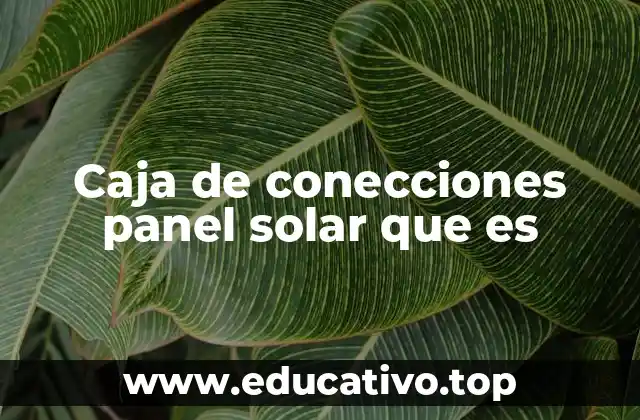 Caja de conecciones panel solar que es