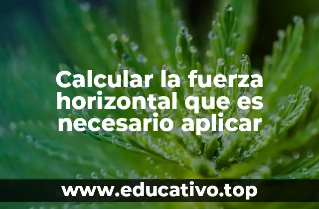 Calcular la fuerza horizontal que es necesario aplicar