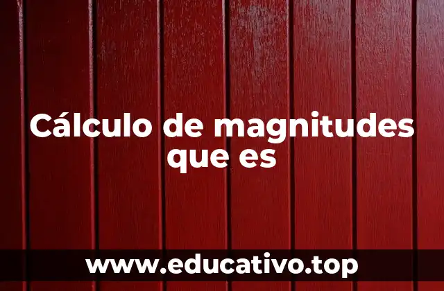 Cálculo de magnitudes que es