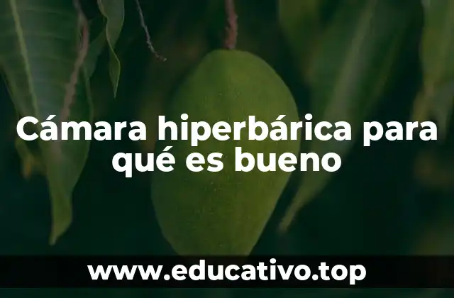 Cámara hiperbárica para qué es bueno