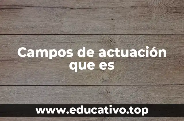 Campos de actuación que es
