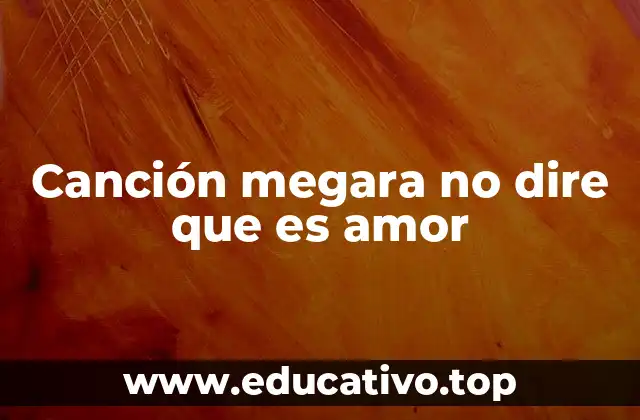 Canción megara no dire que es amor