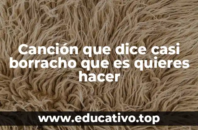 Canción que dice casi borracho que es quieres hacer
