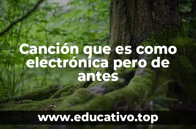 Canción que es como electrónica pero de antes