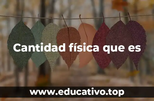 Cantidad física que es