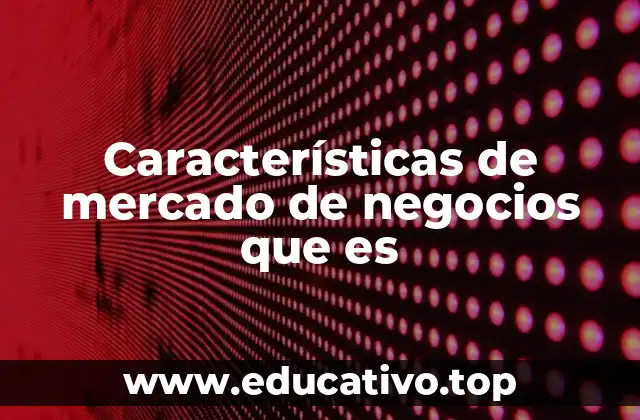 Características de mercado de negocios que es