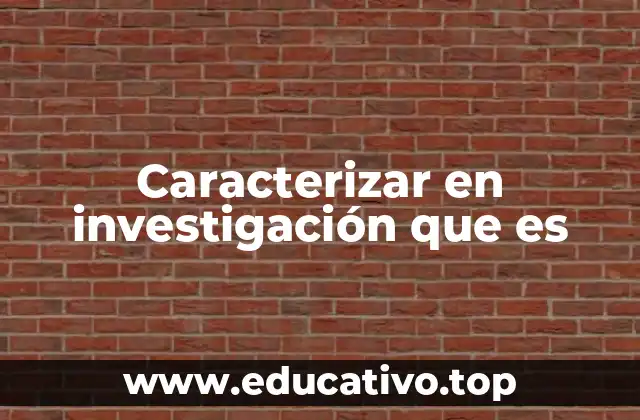 Caracterizar en investigación que es