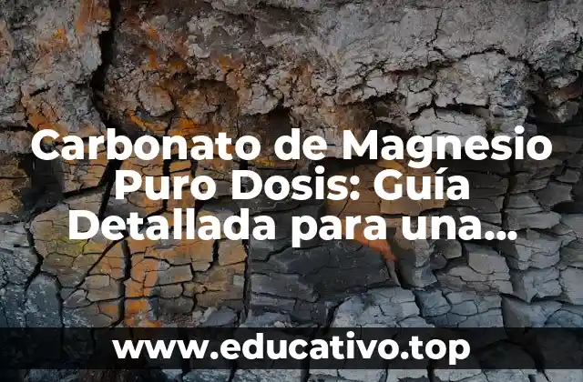 Carbonato de Magnesio Puro Dosis: Guía Detallada para una Salud Óptima