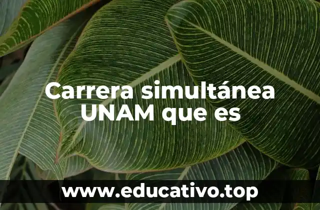 Carrera simultánea UNAM que es